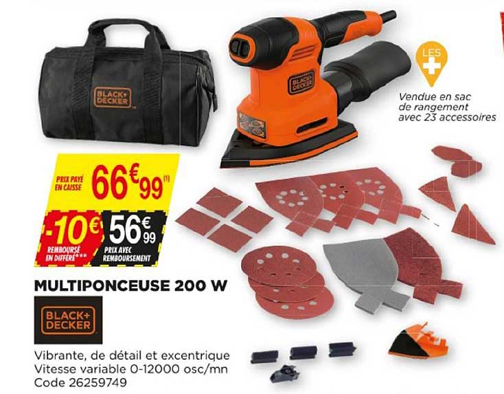 multiponceuse 200 w black + decker