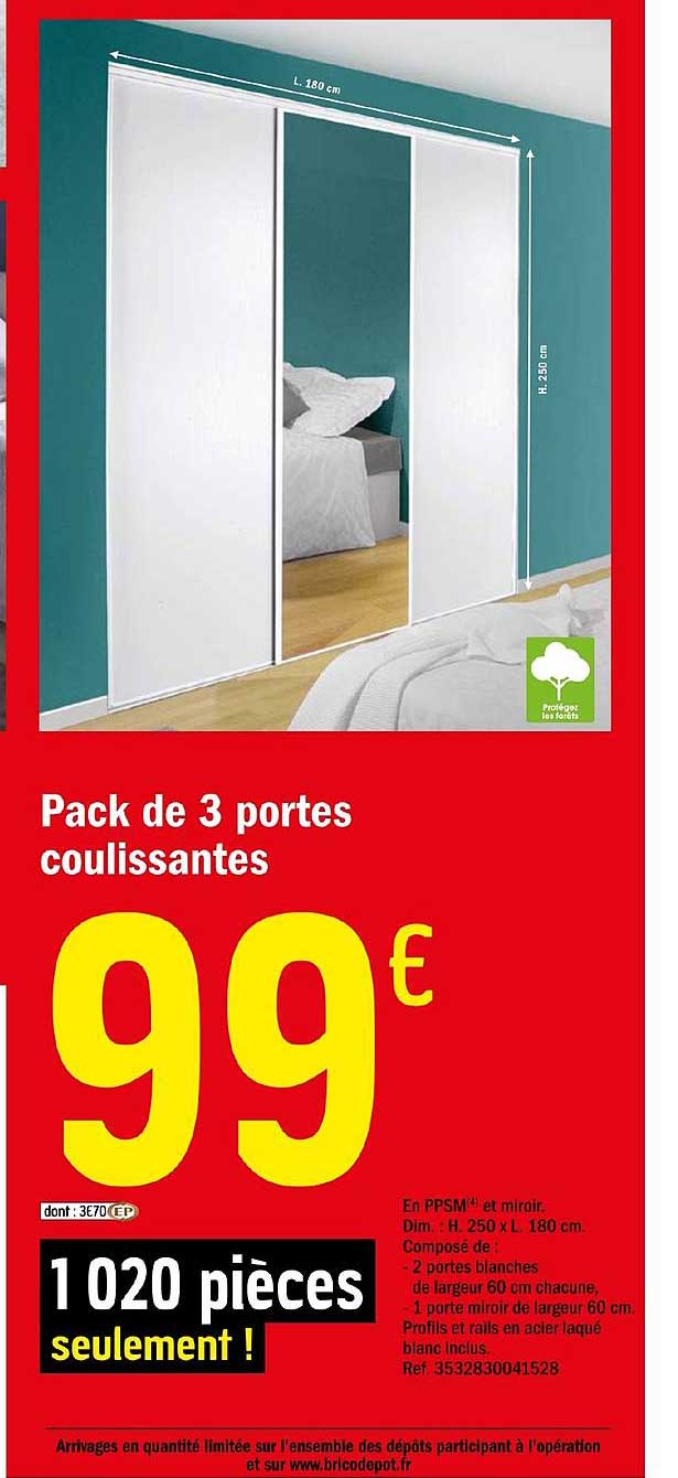 Pack De 3 Portes Coulissantes