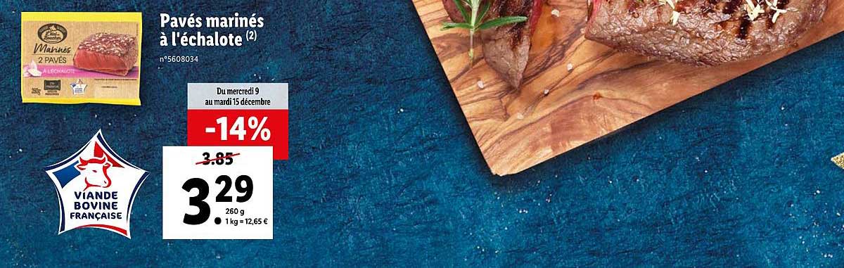 pavés marinés à l'échalote