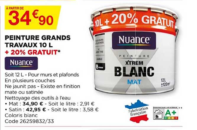 peinture grands travaux 10 l nuance
