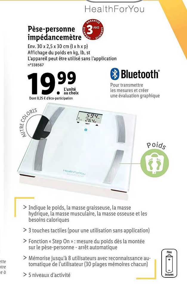 pèse personne impédancemètre