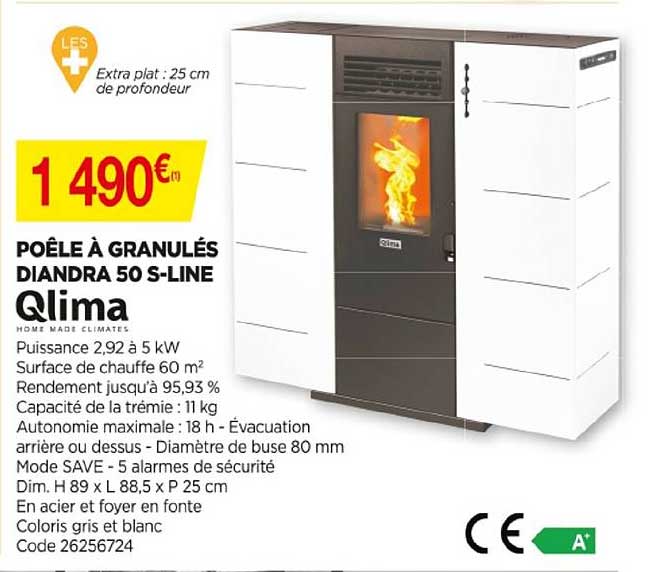 poêle à granulés diandra 50 s-line qlima