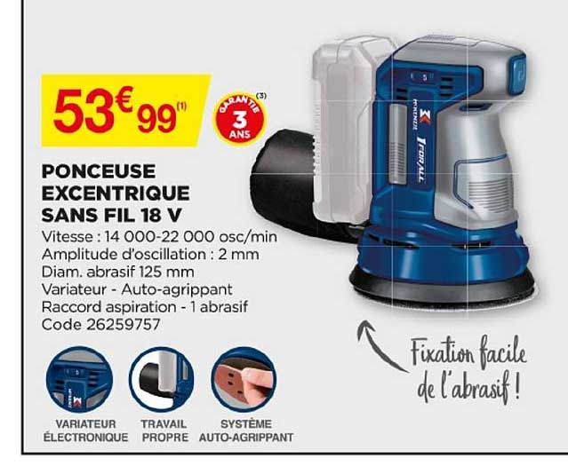 ponceuse excentrique sans fil 18 v