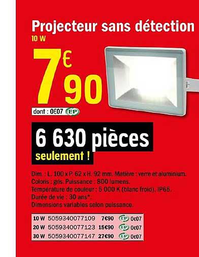 projecteur sans détection