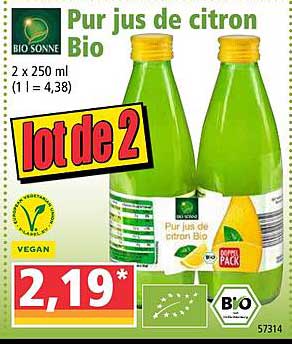 pur jus de citron bio bio sonne