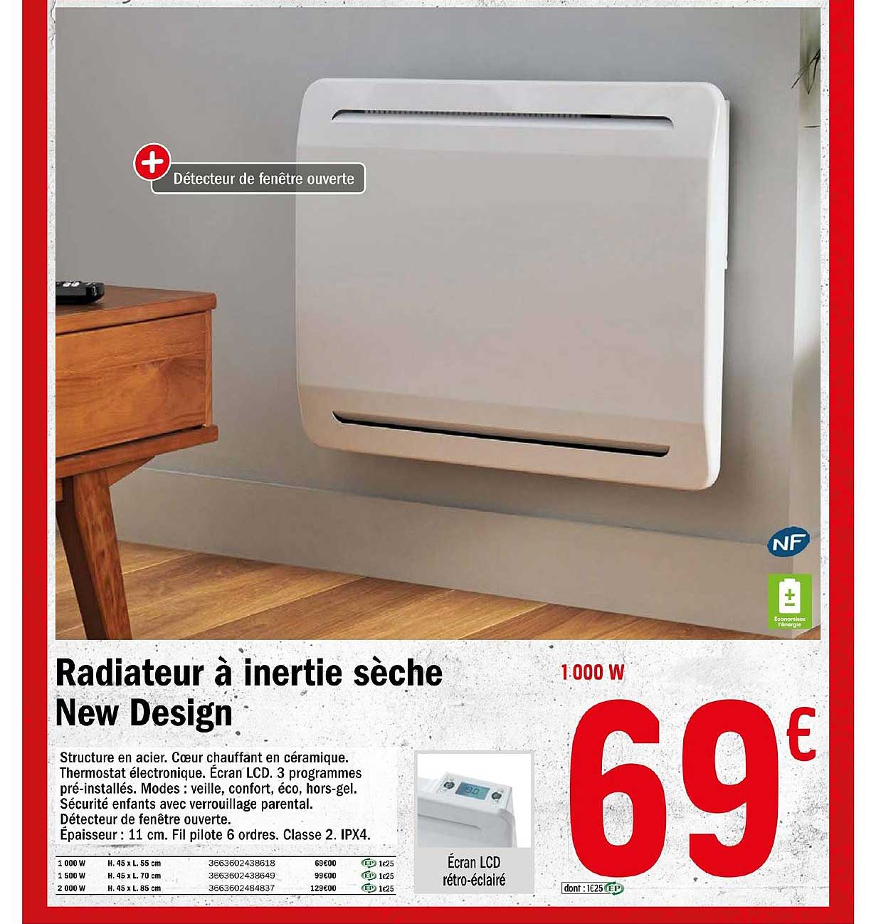 Radiateur à Inertie Sèche New Design