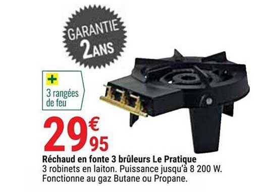 réchaud en fonte 3 brûleurs le pratique