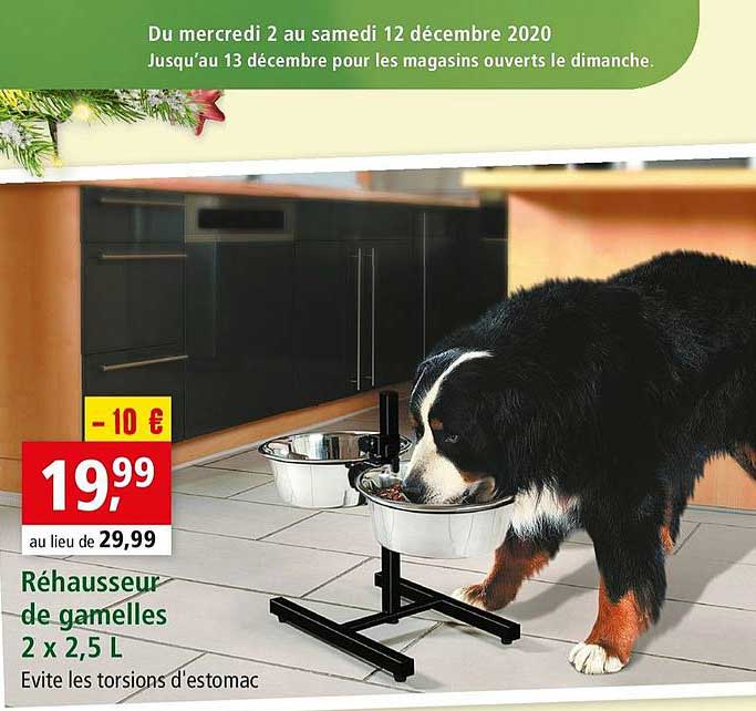 réhausseur de gamelles 2 x 2,5 l