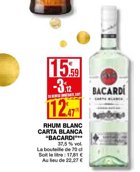 rhum blanc carta blanca "bacardi"