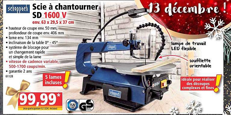 scie à chantourner sd 1600 v scheppach