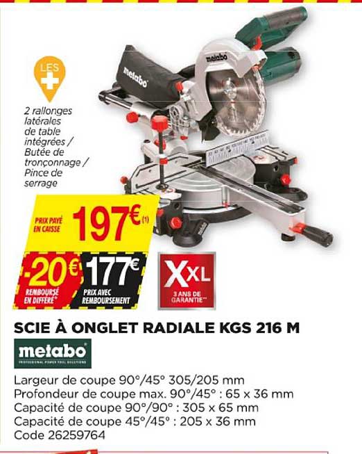 scie à onglet radiale kgs 216 m