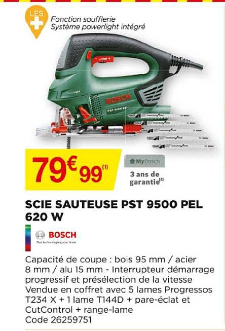 scie sauteuse pst 9500 pel 620 w