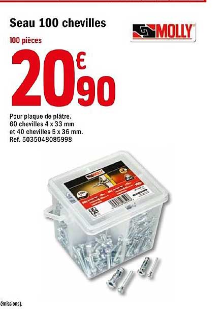 seau 100 chevilles molly