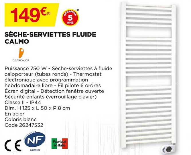 sèche-serviettes fluide calmo