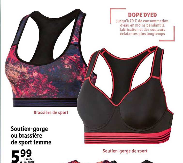 soutien gorge ou brassière de sport femme