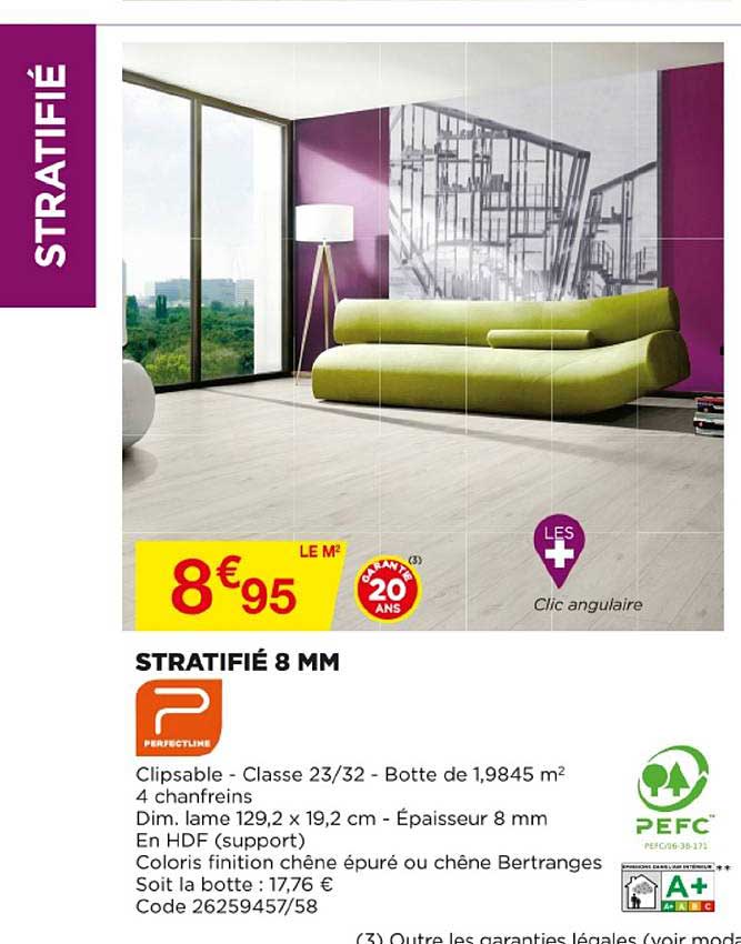 stratifié 8 mm perfectline