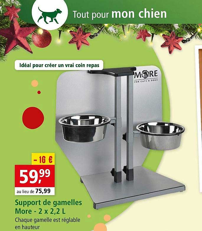 support de gamelles more - 2 x 2,2 l