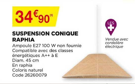 suspension conique raphia