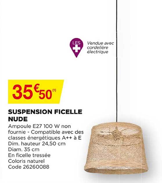 suspension ficelle nude
