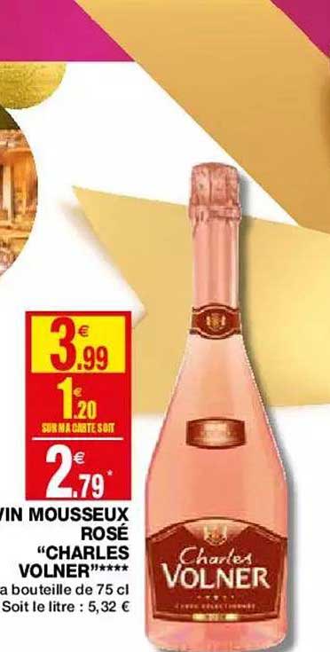 vin mousseux rosé "charles volner"