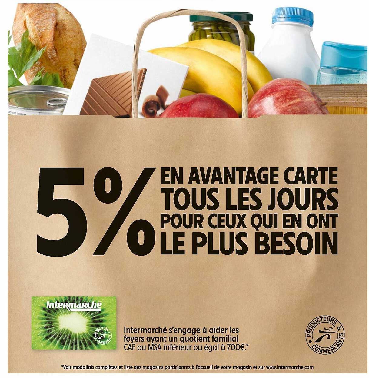 5% en avantage carte tous les jours pour ceux qui en ont le plus besoin