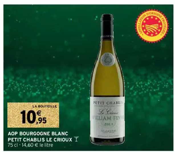 aop bourgogne blanc petit chablis de crioux