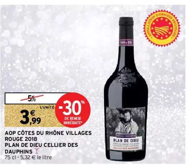 aop côtes du rhône villages rouge 2018 plan de dieu cellier des dauphins
