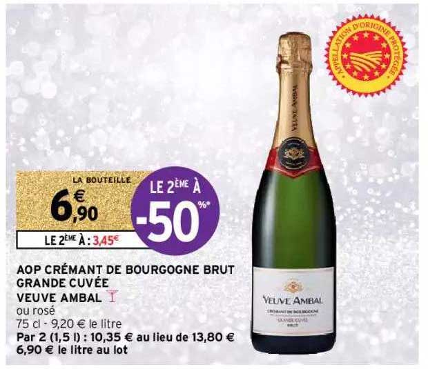 aop crémant de bourgogne brut grande cuvée veuve ambal