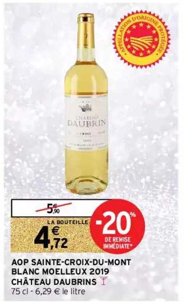 aop saint-croix-du-mont blanc moelleux 2019 château daubrins