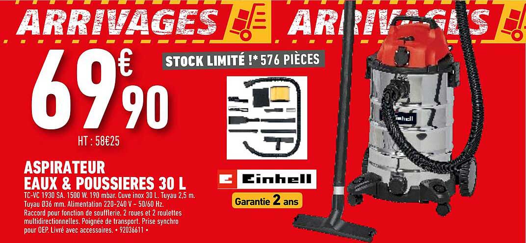 Aspirateur Eaux & Poussières 30 L Einhell