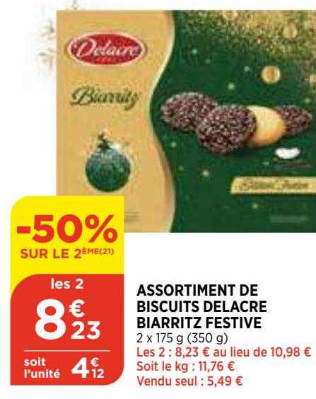 assortiment de biscuits delacre biarritz festive