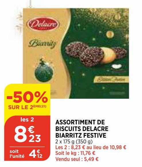 assortiment de biscuits delacre biarritz festive