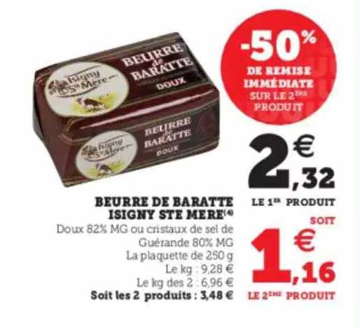 beurre de baratte isigny ste mère