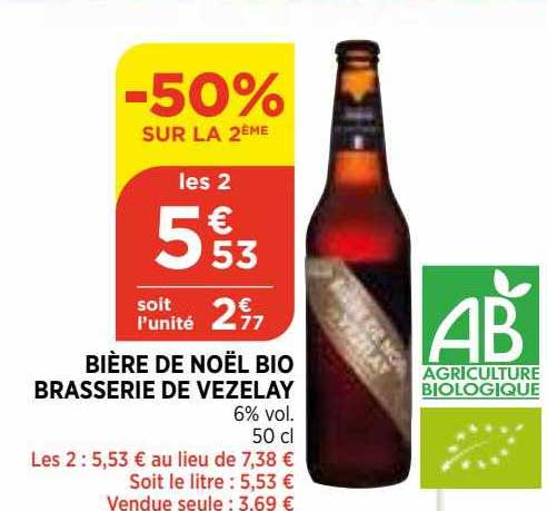 bière de noël bio brasserie de vezelay