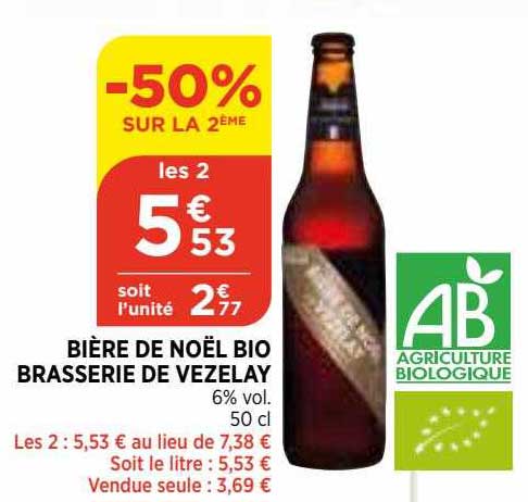 bière de noël bio brasserie de vezelay