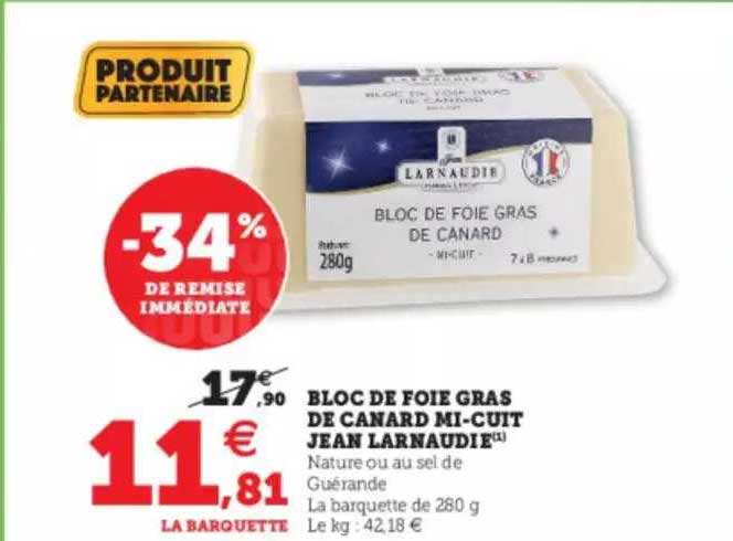 bloc de foie gras de canard mi-cuit jean larnaudie