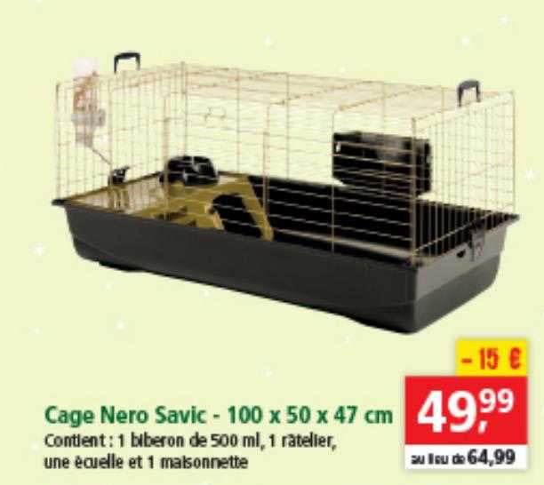 cage nero savic - 100 x 50 x 47 cm