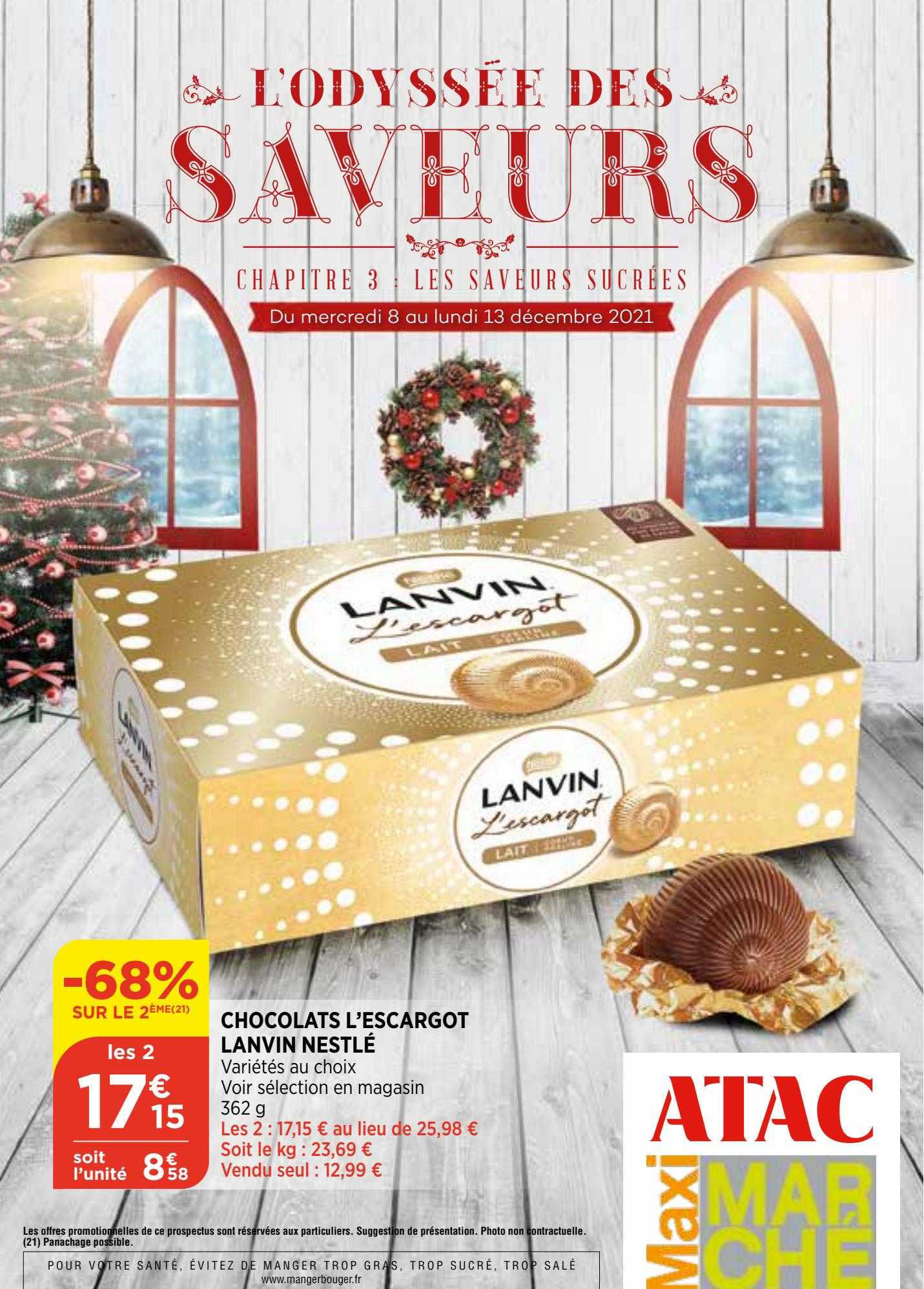 chocolats l'escargot lanvin nestlé