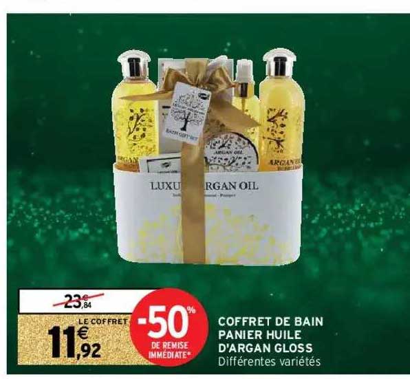 coffret de bain panier huile d'argan gloss