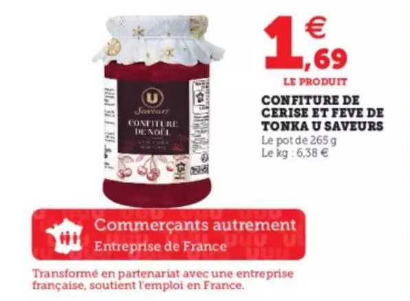 confiture de cerise et fève de tonka u saveurs