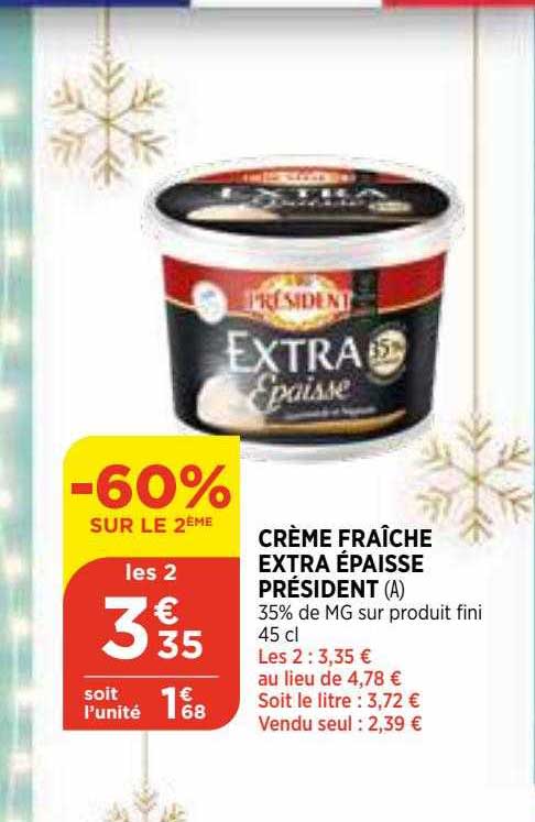 Crème Fraîche Extra épaisse Président