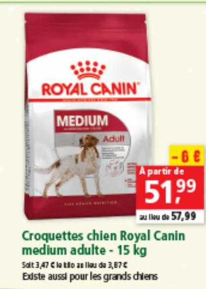 croquettes chien royal canin medium adulte - 15 kg