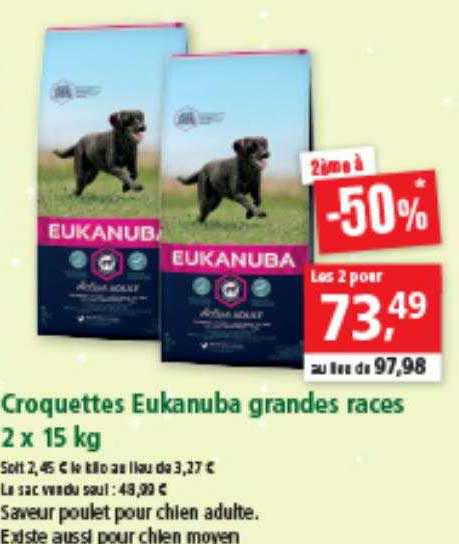 Croquettes Eukanuba Grandes Races 2 X 15 Kg