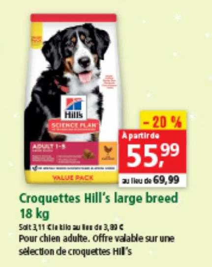 croquettes hill's large breed 18 kg