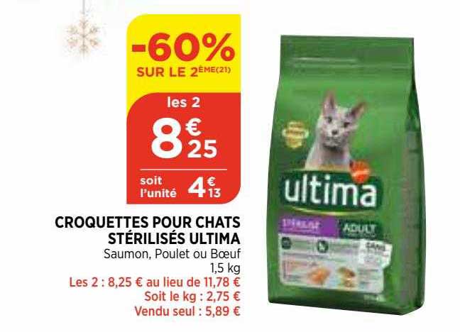 Croquettes Pour Chats Stérilisés Ultima