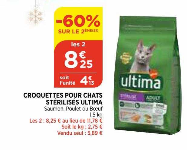 Croquettes Pour Chats Stérilisés Ultima
