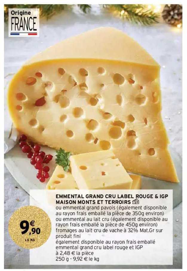 emmental grand cru label rouge & igp maison monts et terroirs