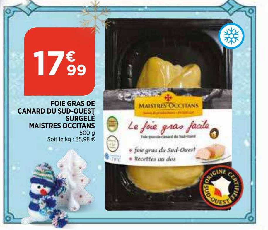 foie gras de canard du sud-ouest surgelé maistres occitans