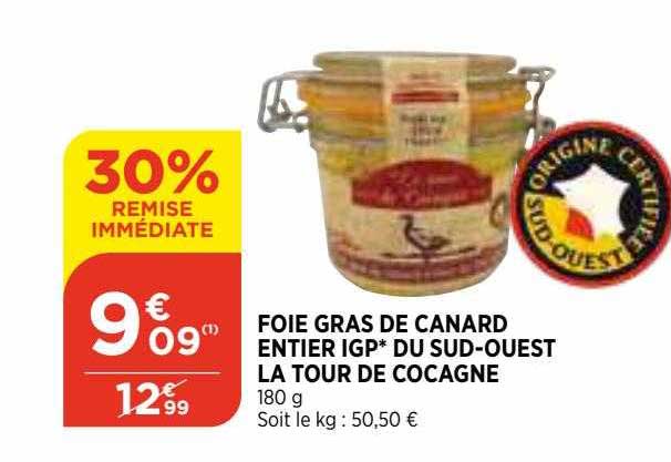 Foie Gras De Canard Entier Igp Du Sud-ouest La Tour De Cocagne