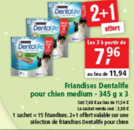 Friandises Dentalife Pour Chien Medium - 345 G X3